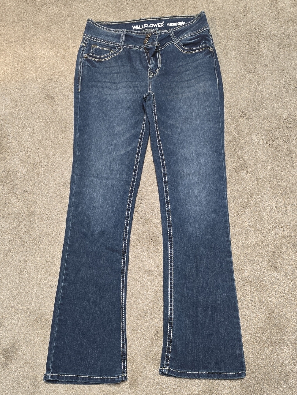 Wallflower Indigo Flare Jeans with Contrasting Stitch